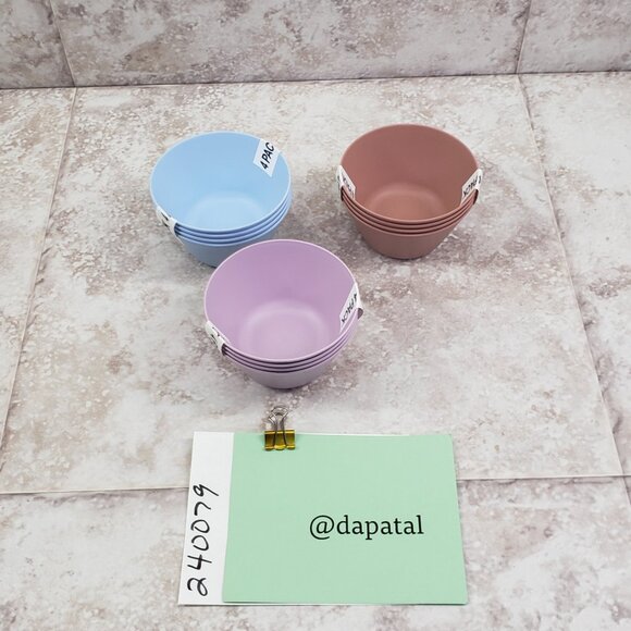 12 Dishwasher Freezer Safe Microwavable Plastic Reusable Round Small Snack Bowls - Picture 8 of 8